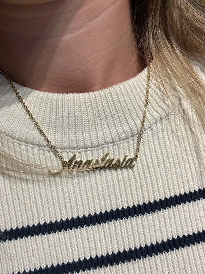 Mia Name Necklace Stainless Steel for Women Jewelry Nameplate Pendant Femme Mothers Girlfriend Gift (Not Customize)