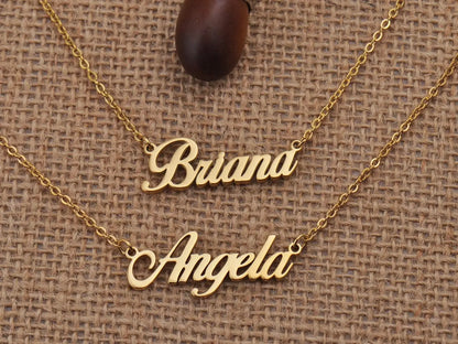 Mia Name Necklace Stainless Steel for Women Jewelry Nameplate Pendant Femme Mothers Girlfriend Gift (Not Customize)