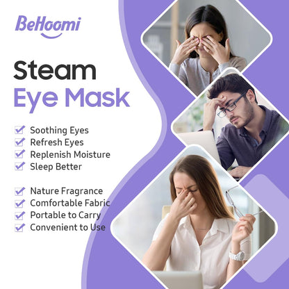 Steam Eye Mask, 20 Packs Heated Eye Mask, Self Heating Disposable SPA Warm Compress for Eyes (Lavender & Green Tea)