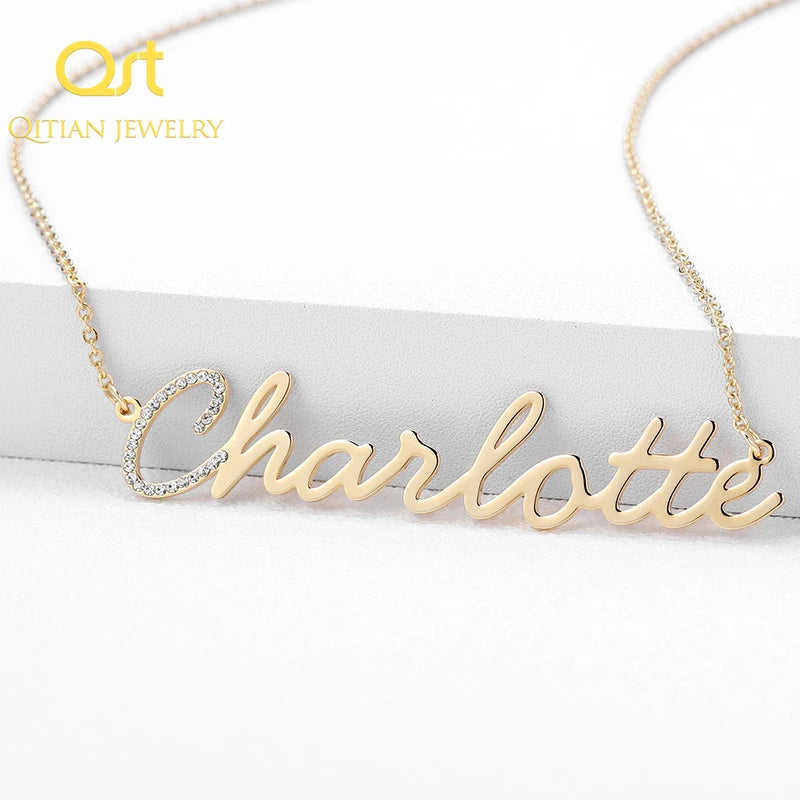 Customize Iced Out Choker First Letter in Crystal Name Necklace for Women Hip Hop Necklaces Jewelry Gift Drop Shipping